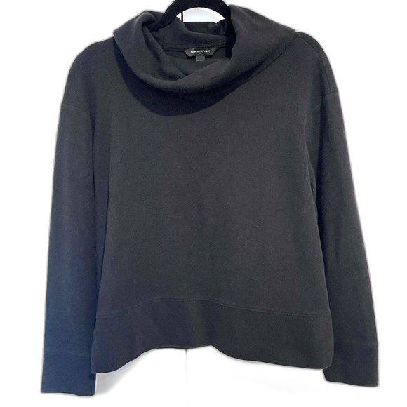 Banana Republic Cowl Neck Ribbed Sweater - Black, Size Small - Picture 1 of 7